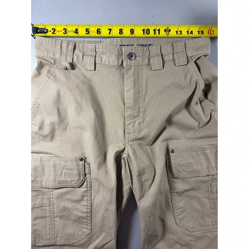 Duluth Trading Co Flex Fire Hose Cargo Pants Mens 34x30 Khaki Tan Work Relaxed